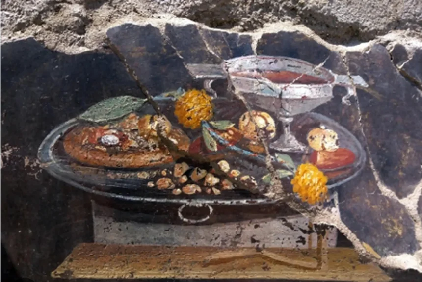 Scoperto un “antenato della pizza” nell’affresco trovato a Pompei