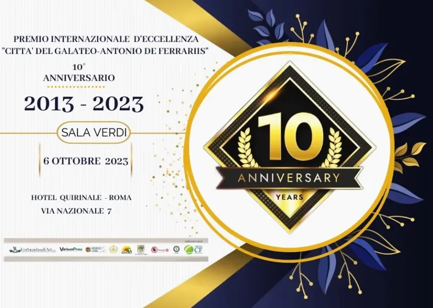 A Roma 6 ottobre 2023: Premio internazionale d’Eccellenza “Città del Galateo”