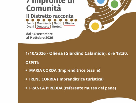 Sette impronte Distretto Locandina Oliena _edited Seta, pane e voci di Orgosolo in un incontro speciale ad Oliena
